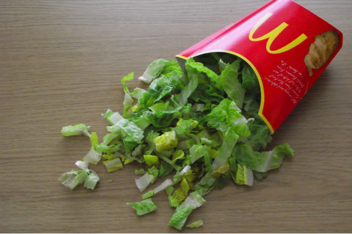 Lettuce in McDonald's container