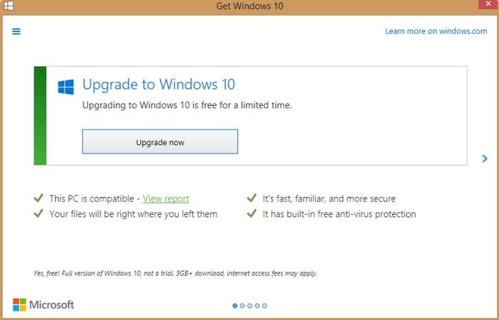 Windows upgrade